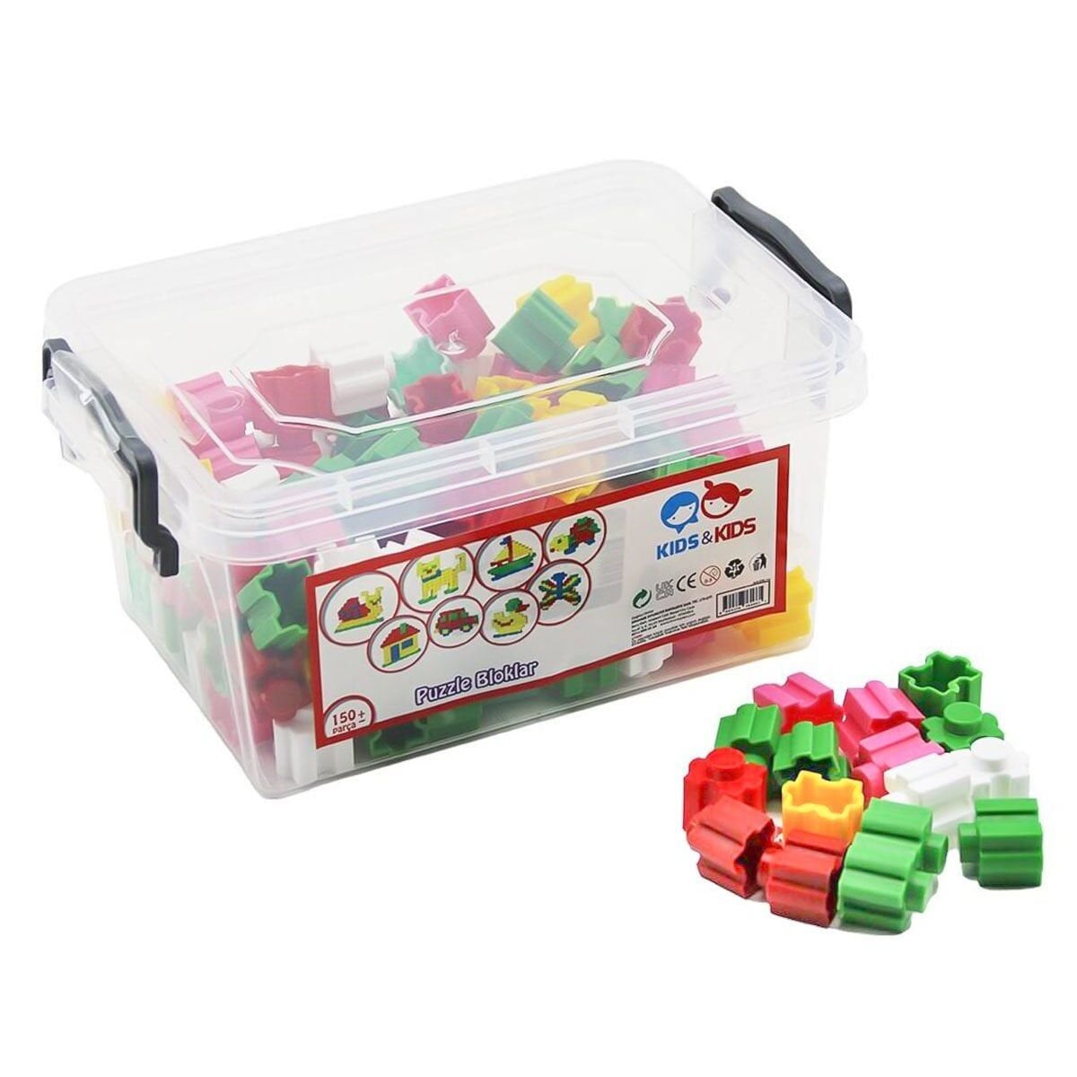 Str-114 Ki̇ds Ki̇ds 150 Parça Puzzle Bloklar Koli̇ 25 Pk