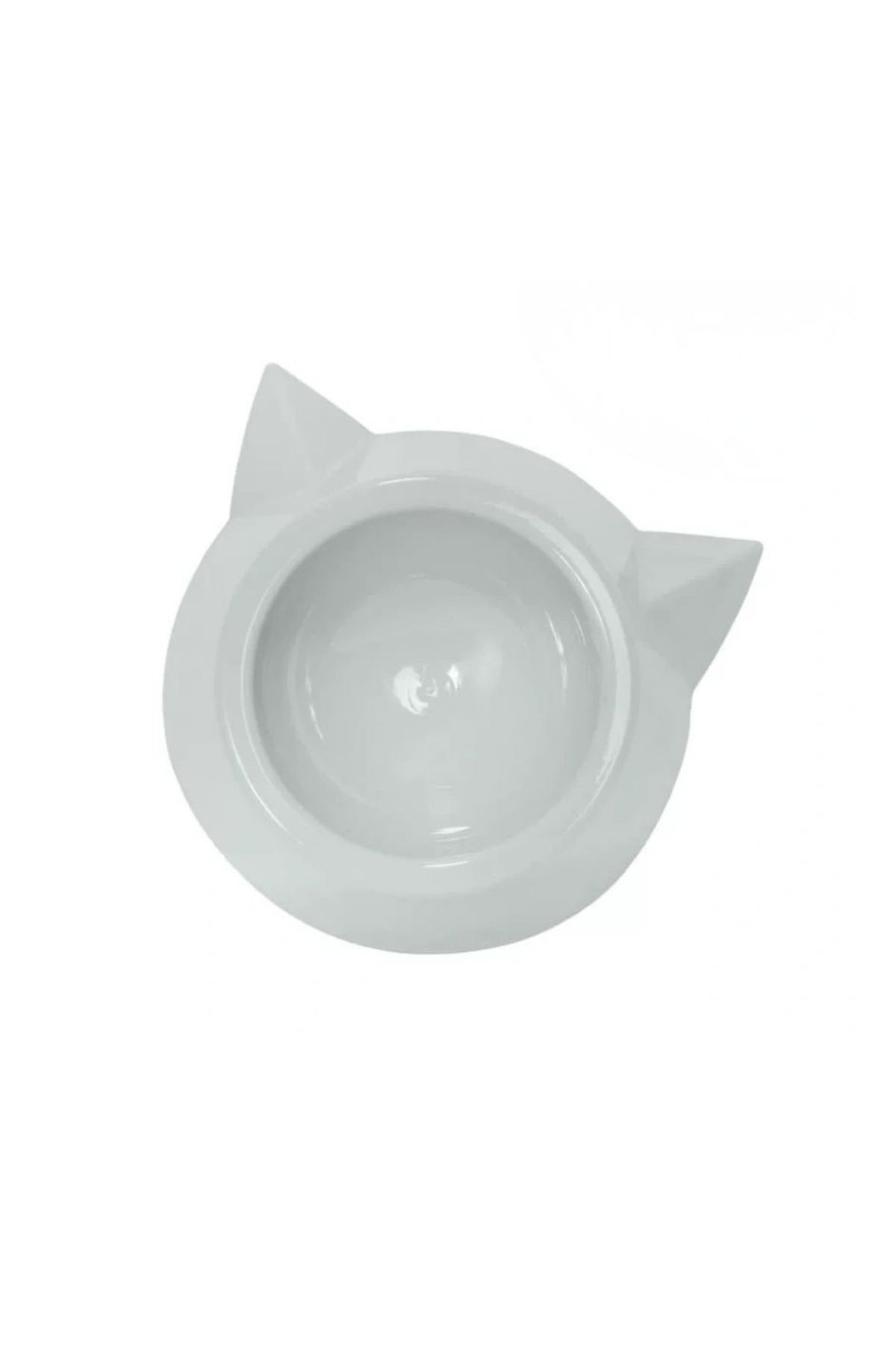 Plastik Tekli Kedi Mama Ve Su Kabı- Beyaz