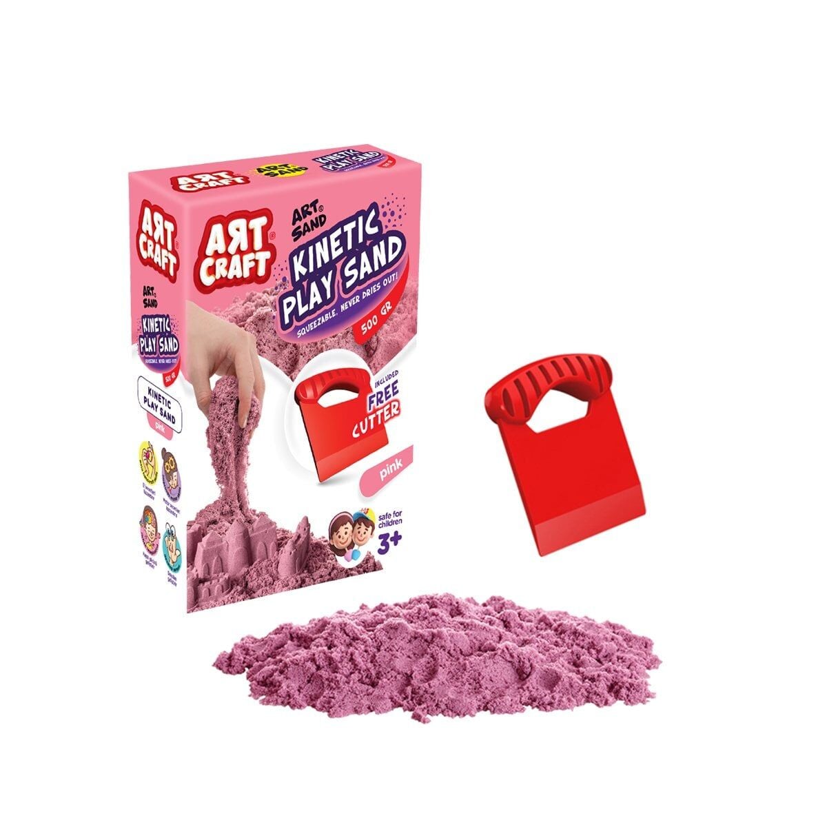 03688 Aksesuarli Pembe Ki̇neti̇k Oyun Kumu 500 Gr
