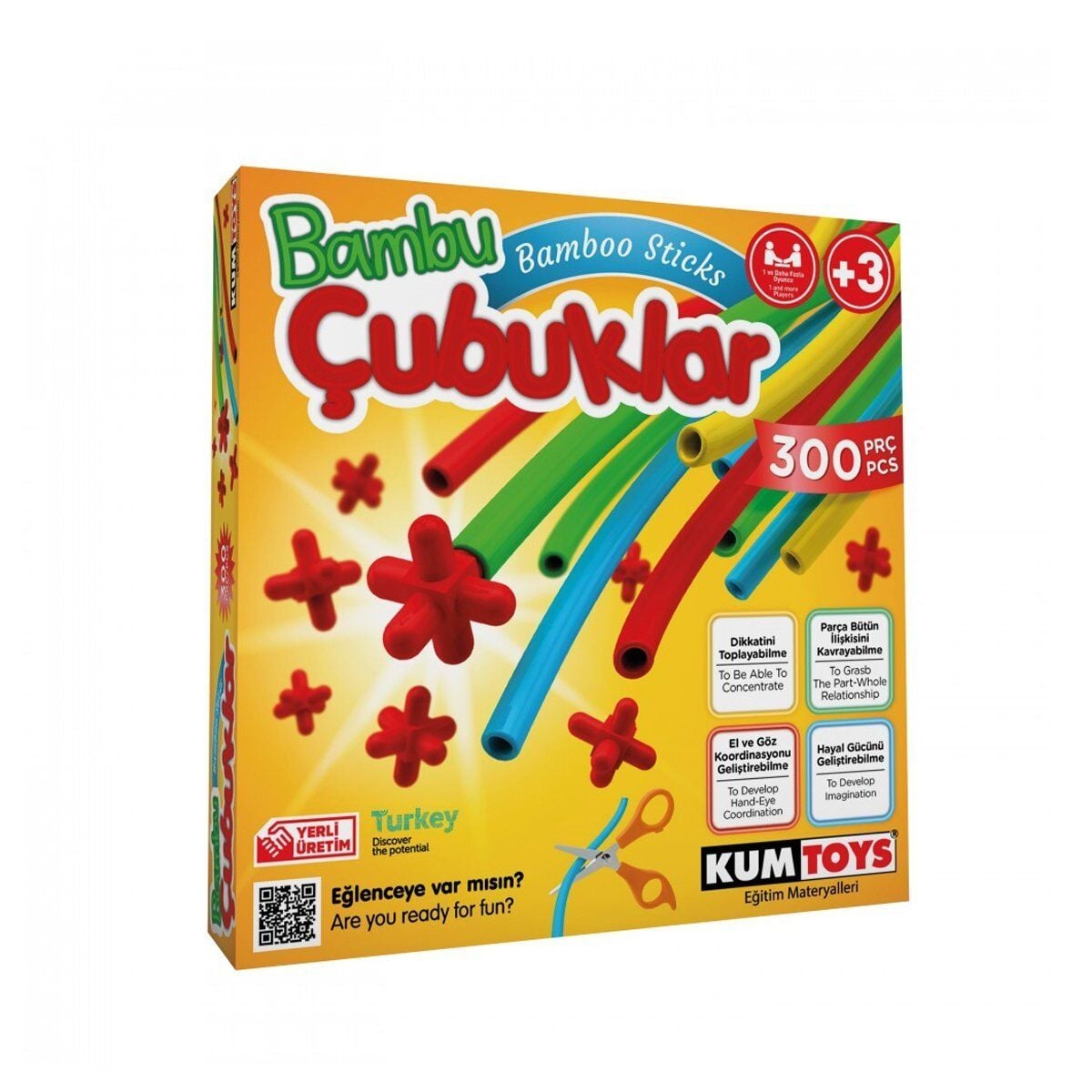 5462 Kumtoys, Bambu Çubuklar- 300 Parça / +3 Yaş