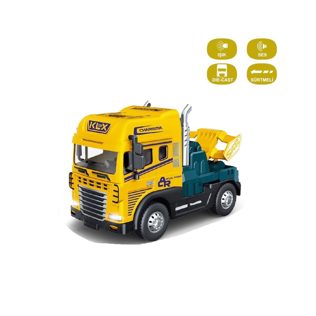 Klx600-345 Sürtmeli Işıklı Müzikli 1:24 Çekici (Tır Kafası)
