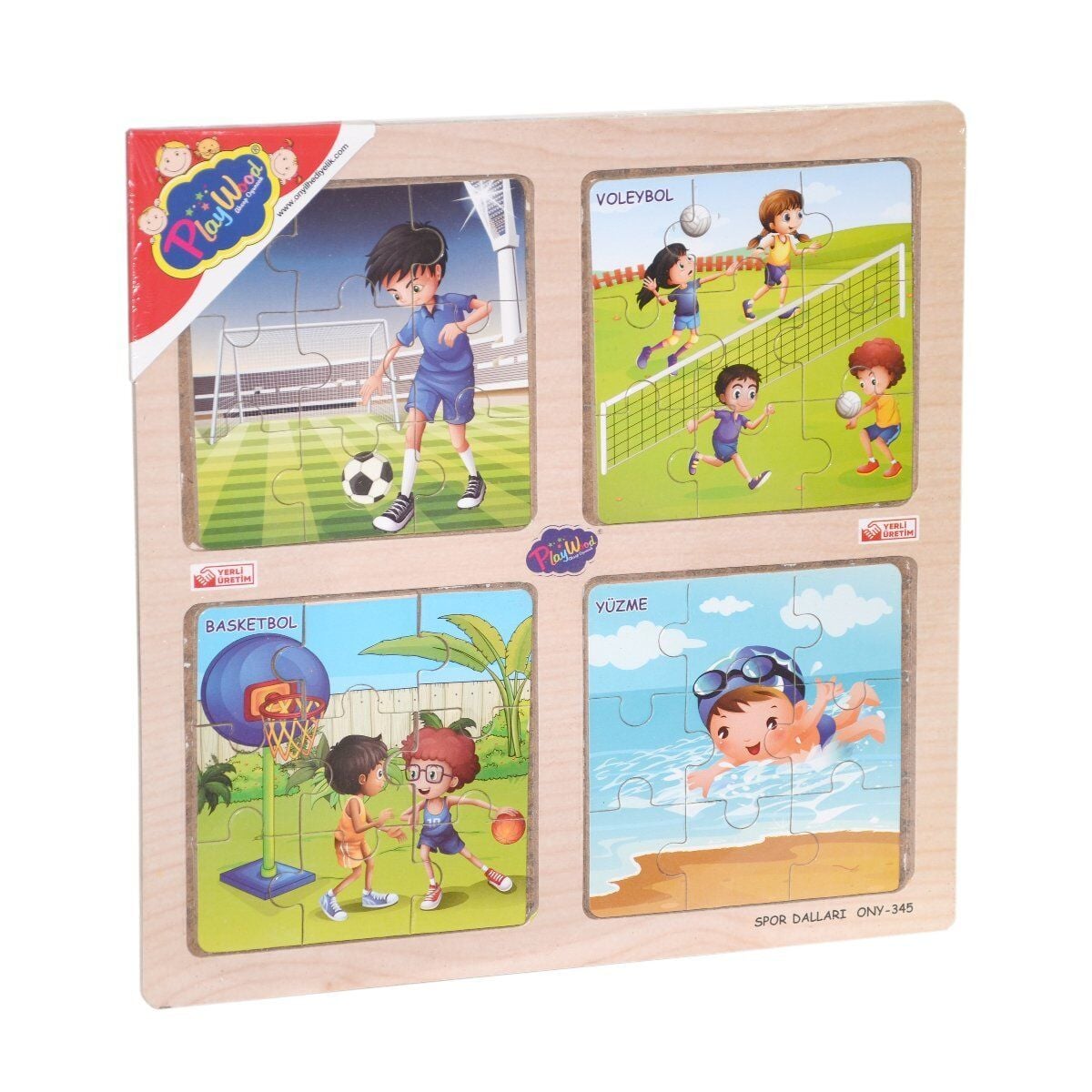 Ony-343/344/345/346 Ahşap Eğitici 4'Lü Puzzle-Onyıl