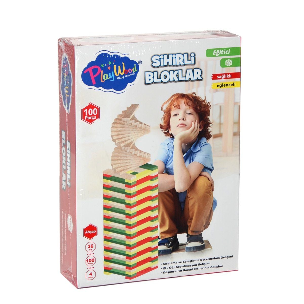Ony-358 Ahşap 100 Parça Sihirli Bloklar