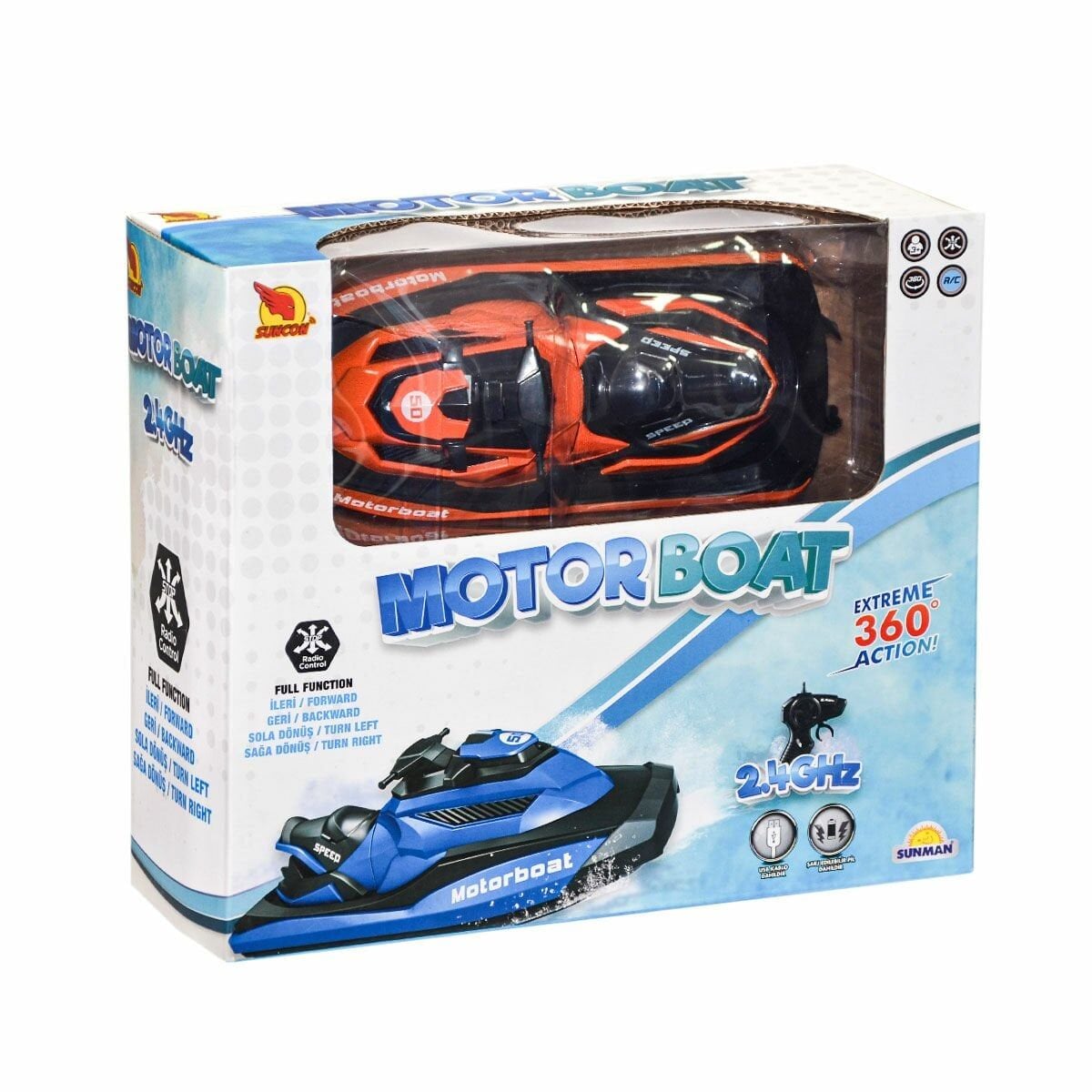3328 Kumandalı Işıklı Motorboat 2.4Ghz -Sunman