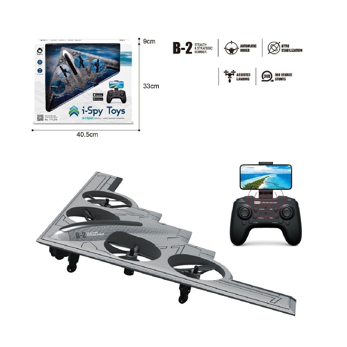 Gl-777-275 Uzaktan Kumandalı Full Fonksiyon 2.4G Şarjlı Kameralı Quadcopter İha