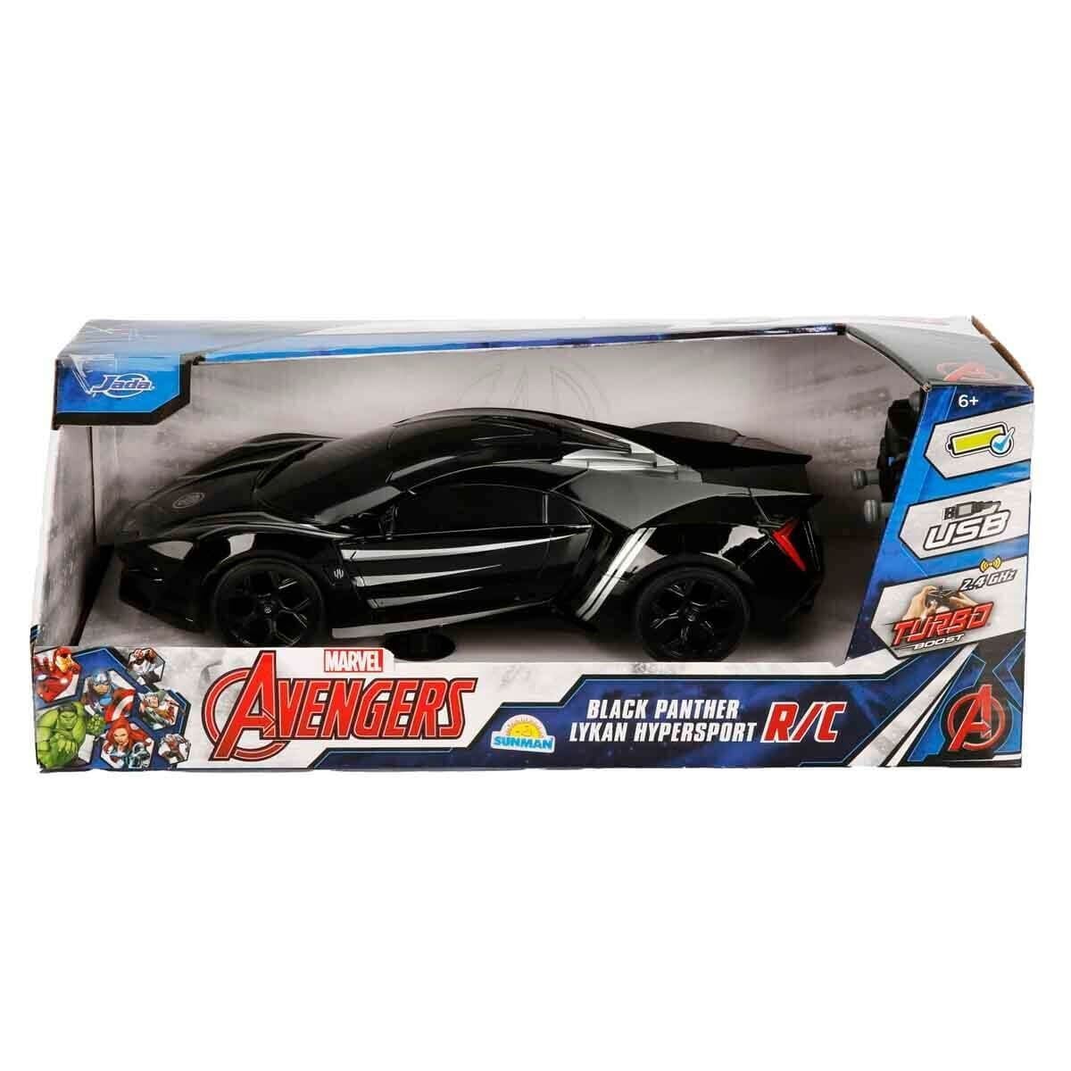 7037 Kumandalı 1:16 Avengers Black Panther Lykan Hypersport Araba
