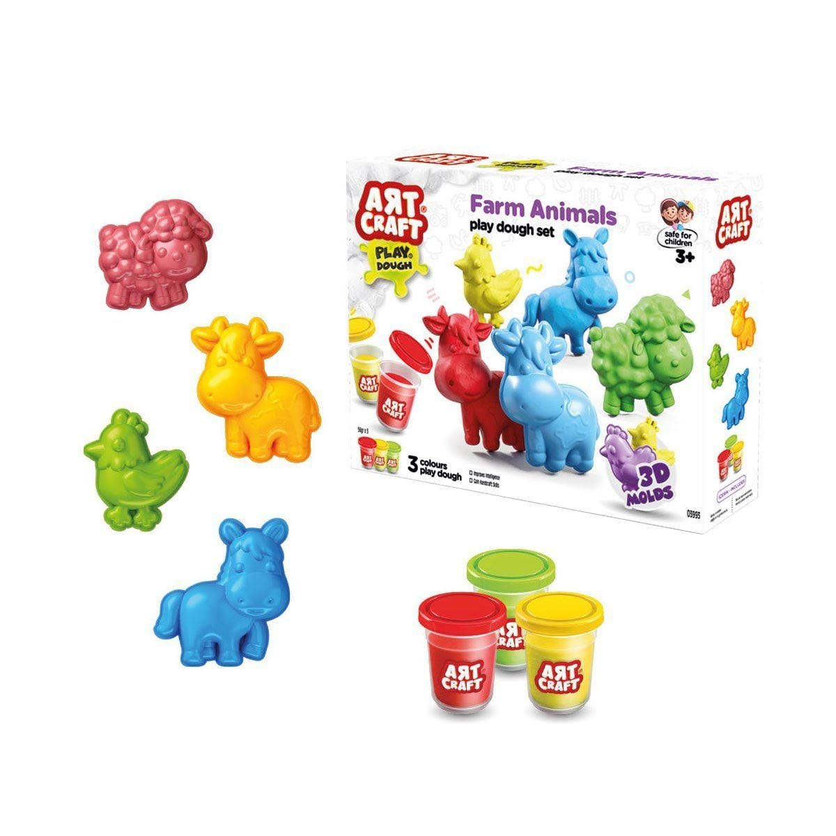 03993 Art Craft Çiftlik Hayvanları Hamur Set 168 Gr-Fentoys