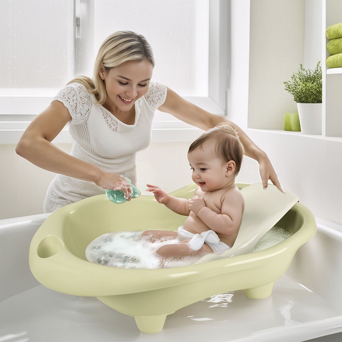7269 Hippo Bebek Yikama Küveti̇ Ve Desteği̇ Eco Yeşi̇l