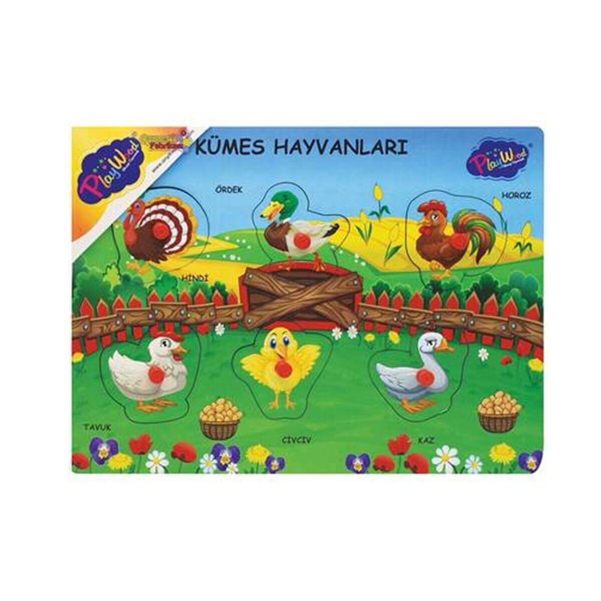 Ony-191-192-193 Ahşap Tutmali Çi̇ftli̇k Sevi̇mli̇ Kümes Hayvanlari