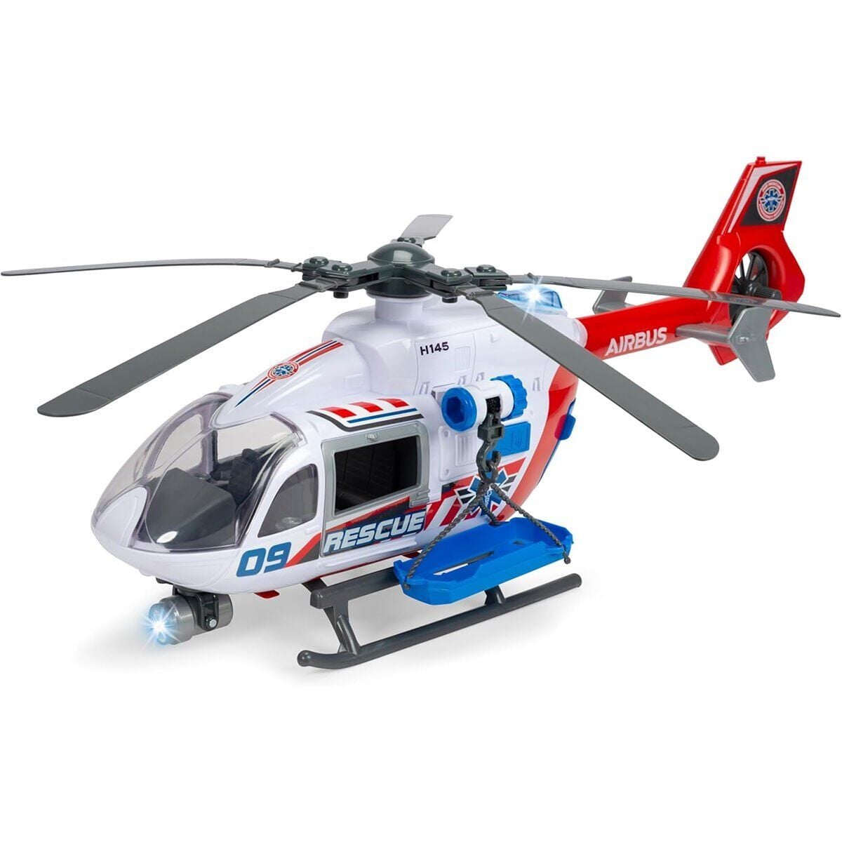 203719035 Giant Helicopter Airbus H1450 Light Sound Manual Winch Wind Up Pr