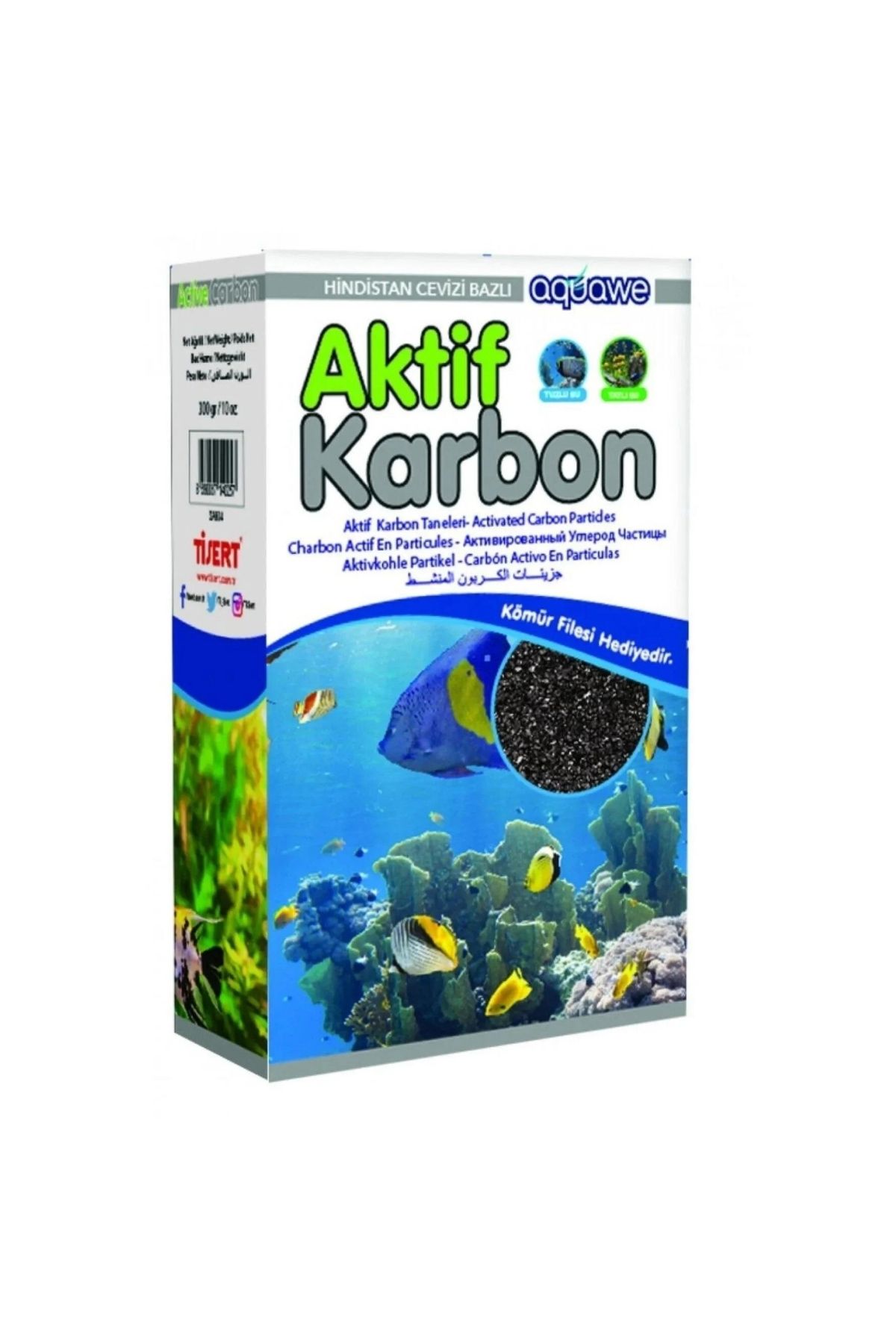 Hindistan Cevizi Bazlı Aktif Karbon Akvaryum Filtre Malzemesi (300 Gr)