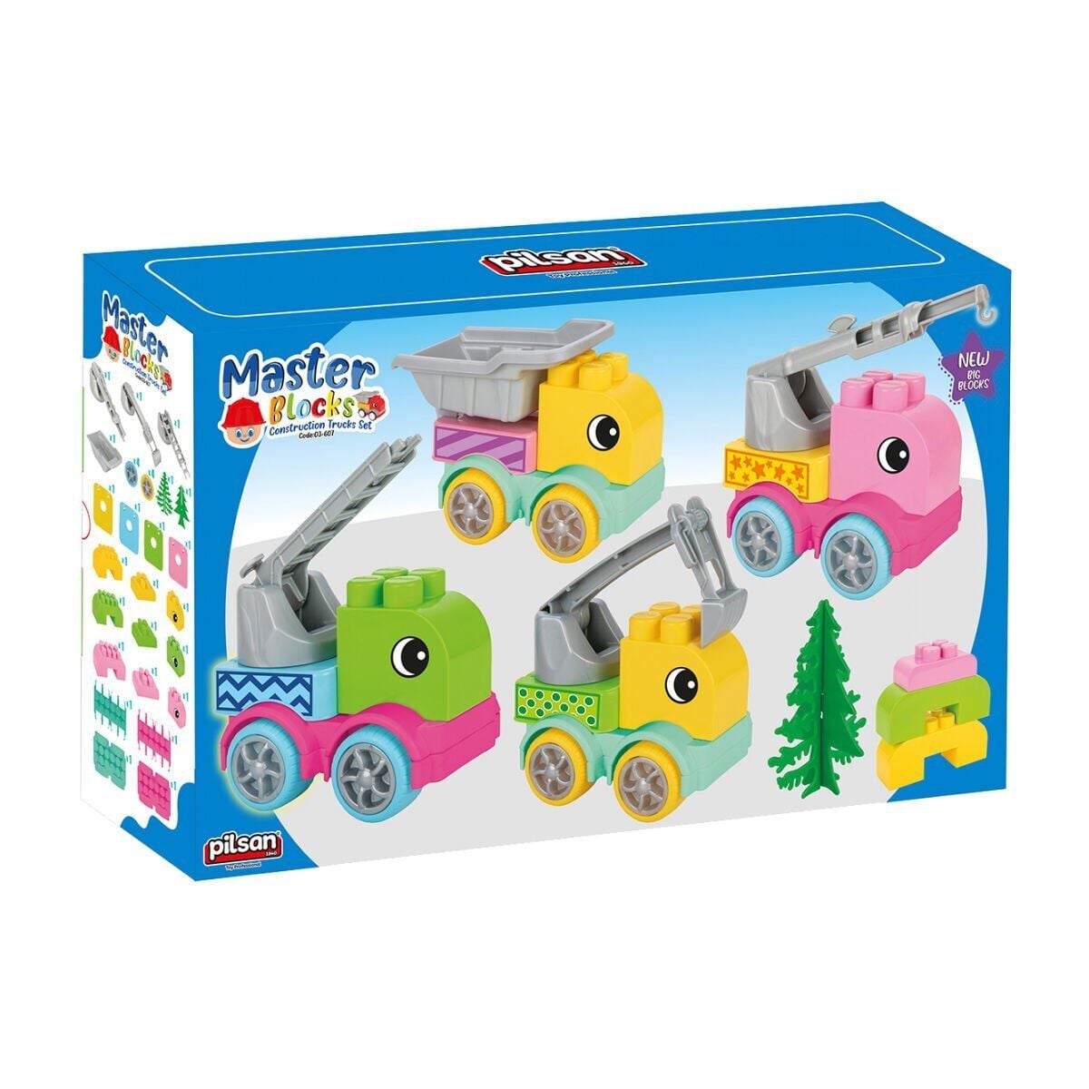 03 607 Master Bloklar İnşaat Kamyonlari Seti̇
