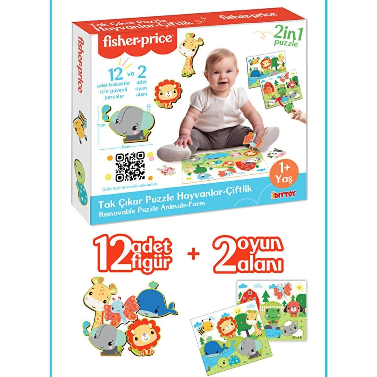 Fp2755 Fisher Price Tak Çikar Puzzle Hayvanlar