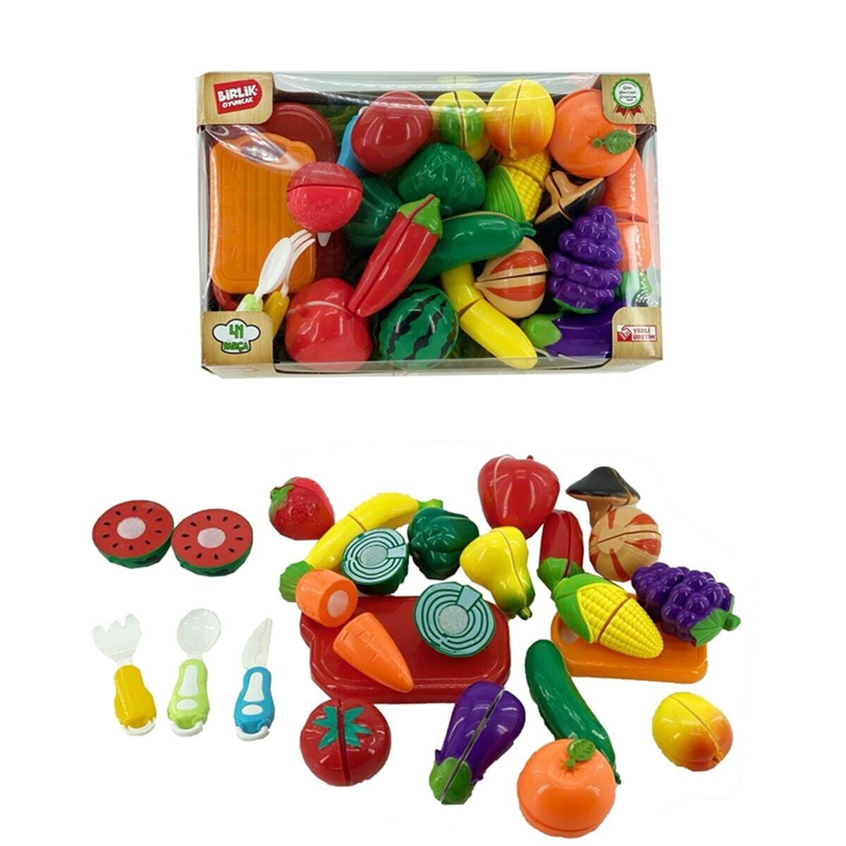 Urt007-Kutu-3 41 Pcs Kesi̇lebi̇len Meyve Sebze Manav