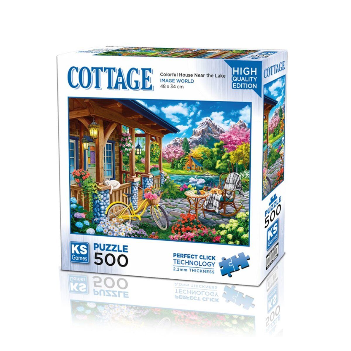 20053 Colorful House Near The Lake 500 Parça Puzzle-Ks Puzzle